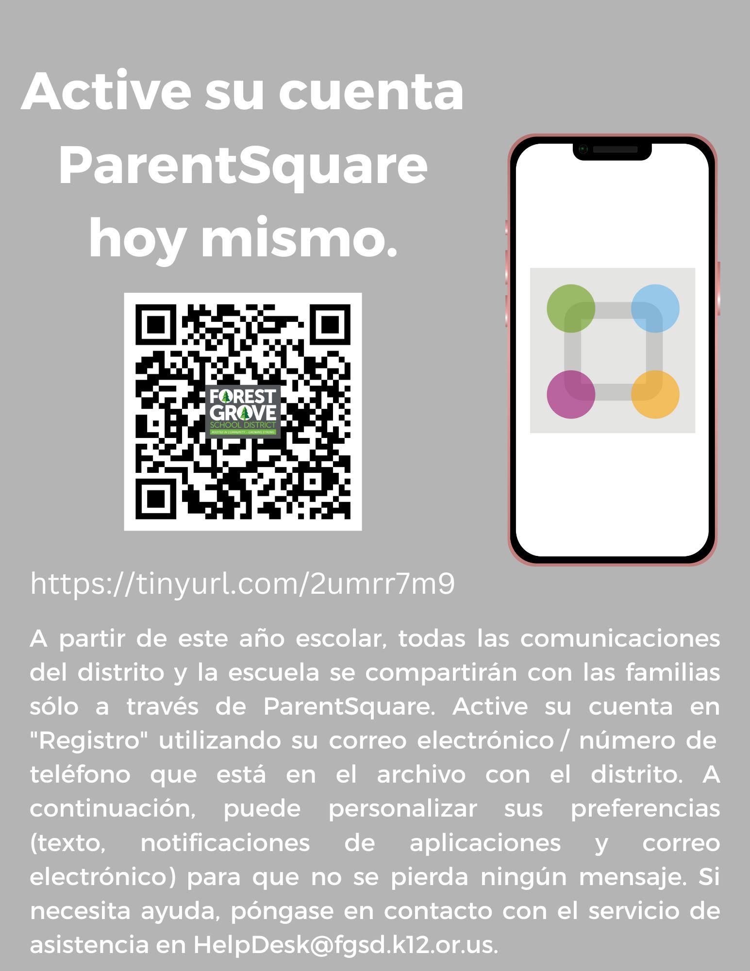 ParentSquare Flyer Spanish